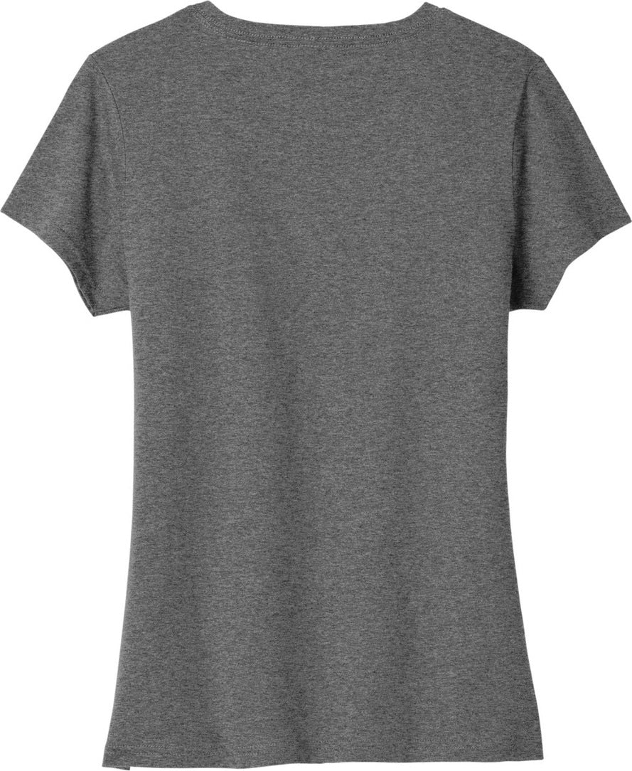 Front View of GphHeather Port & Co Women's Tri-Blend V-Neck Tee. LPC330V