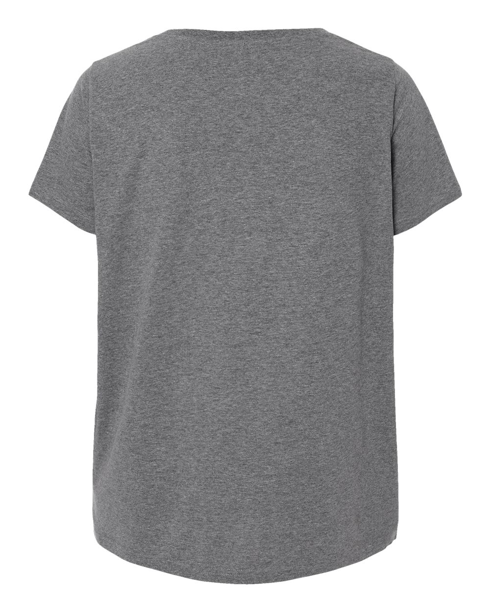 Front View of Granite Heather Curvy Collection Women's Fine Jersey V-Neck Tee - 3817