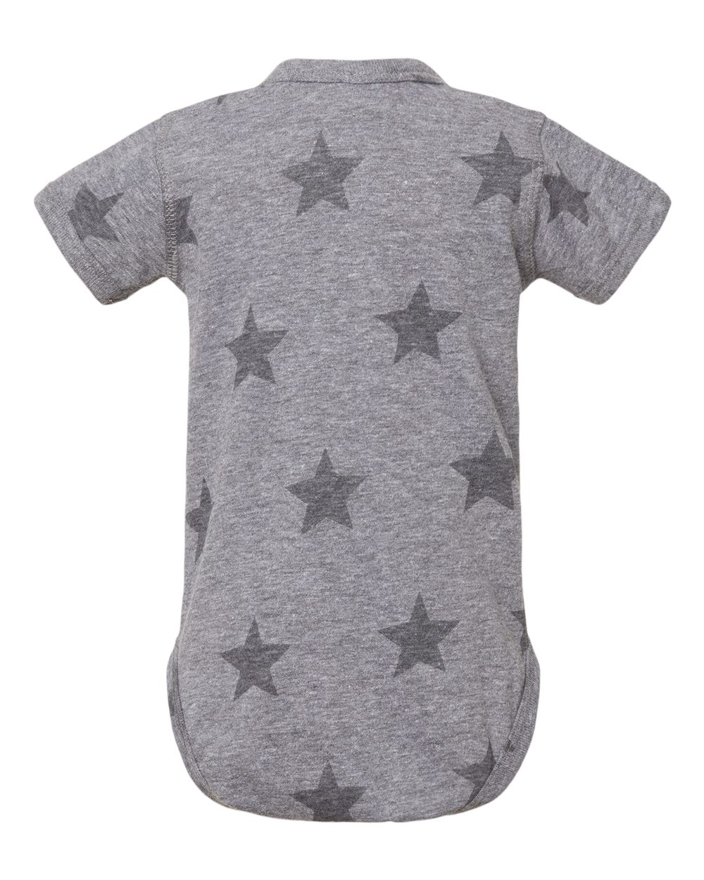 Front View of Granite Heather Star Infant Star Print Bodysuit - 4329