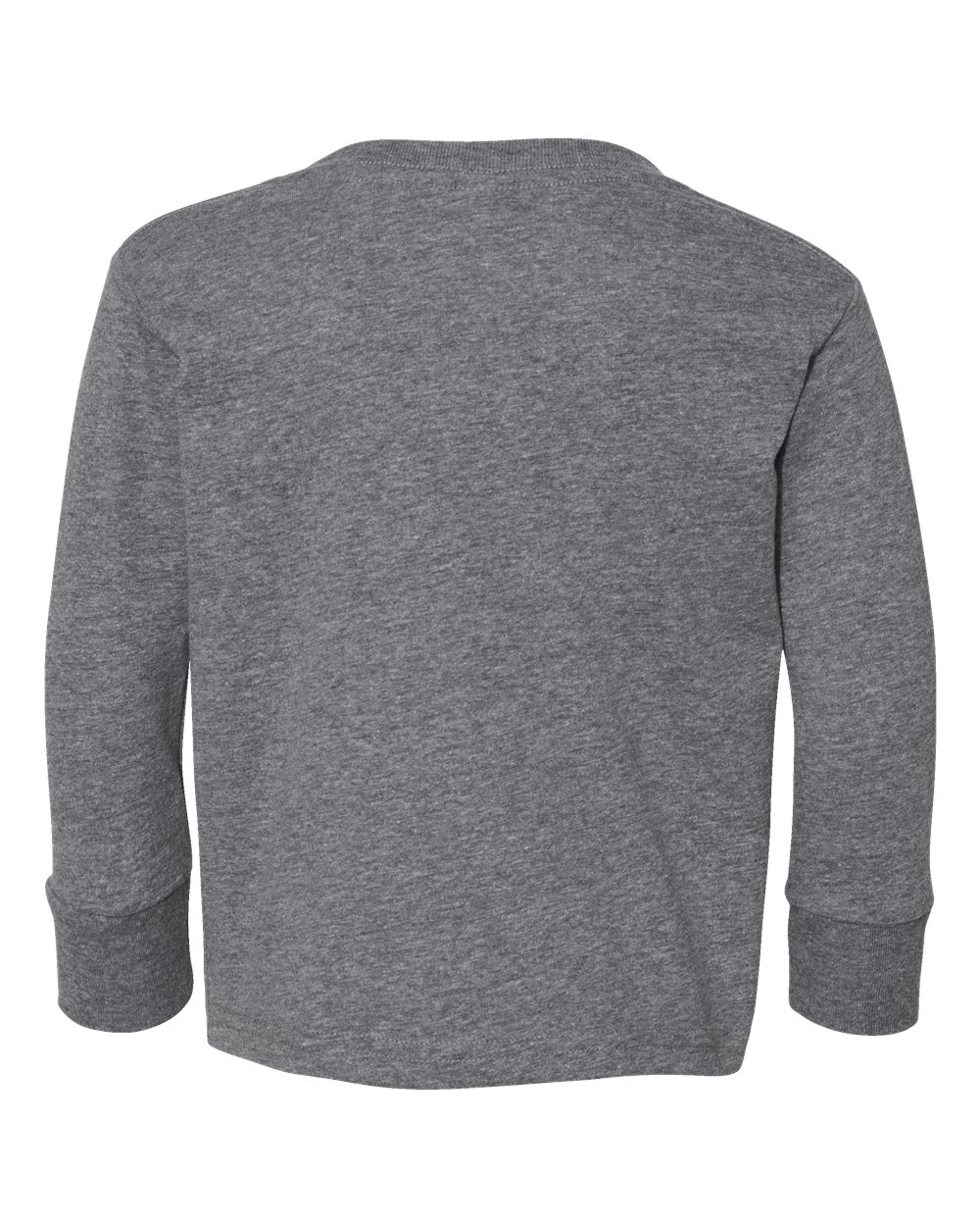 Front View of Granite Heather Toddler Fine Jersey Long Sleeve Tee - 3302