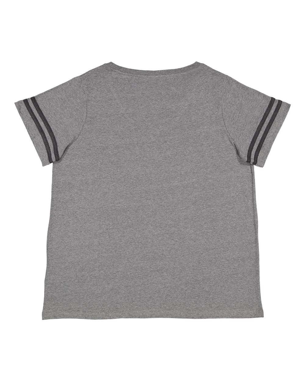 Front View of Granite Heather/ Vintage Smoke Curvy Collection Women's Vintage Football T-Shirt - 3837