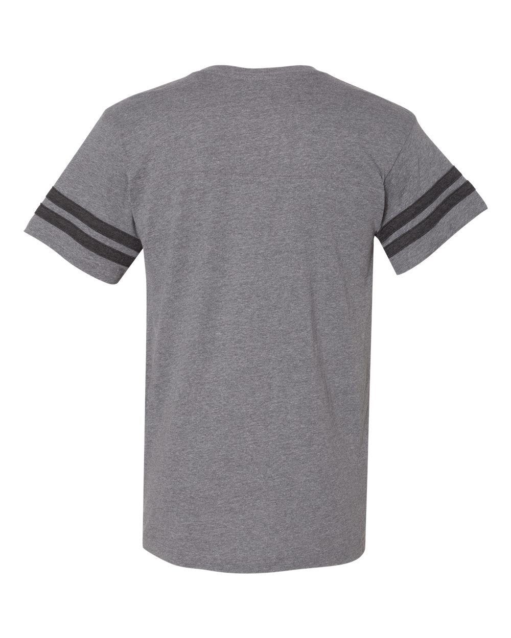 Rear View of Granite Heather/ Vintage Smoke Football Fine Jersey Tee - 6937