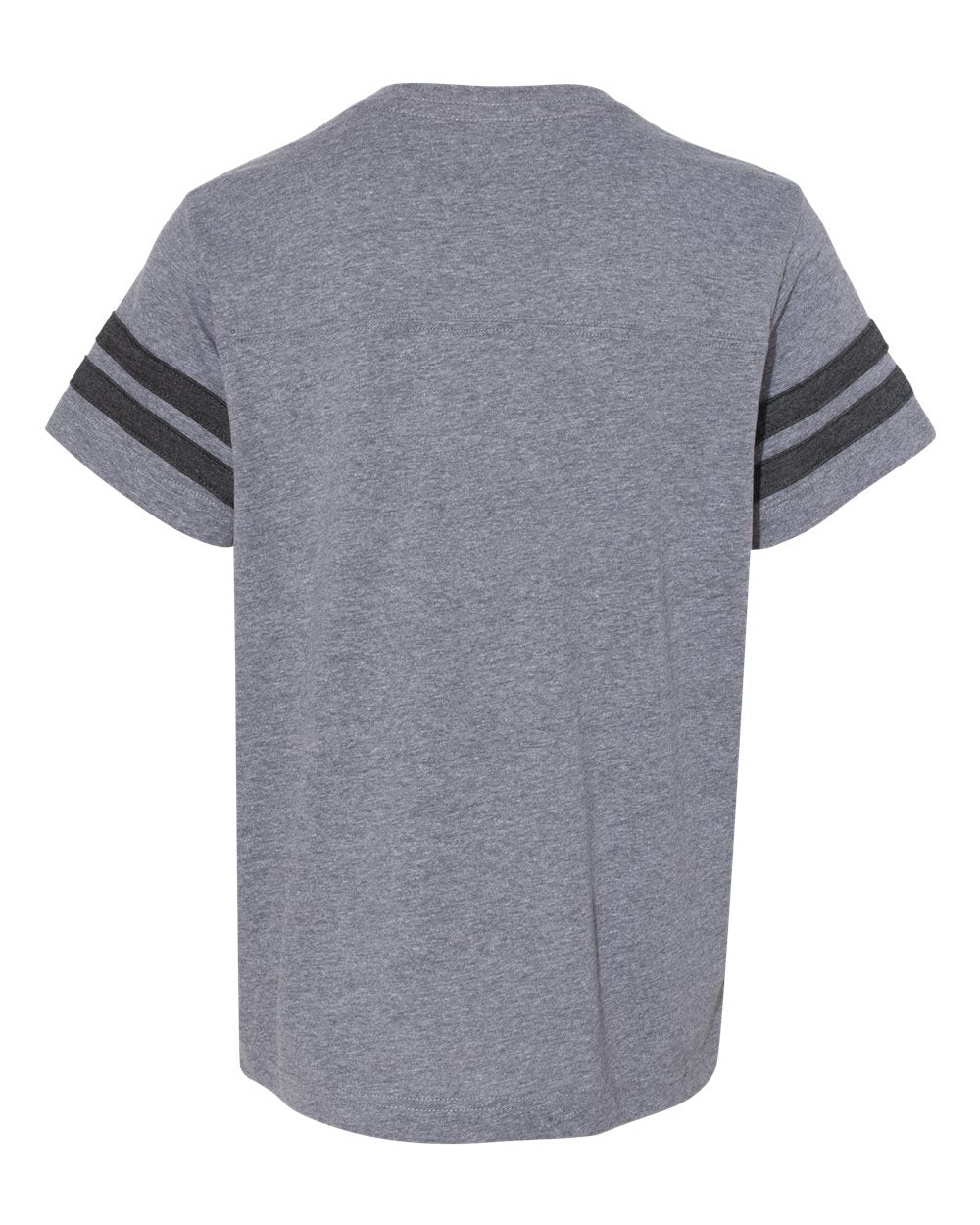 Front View of Granite Heather/ Vintage Smoke Youth Football Fine Jersey Tee - 6137