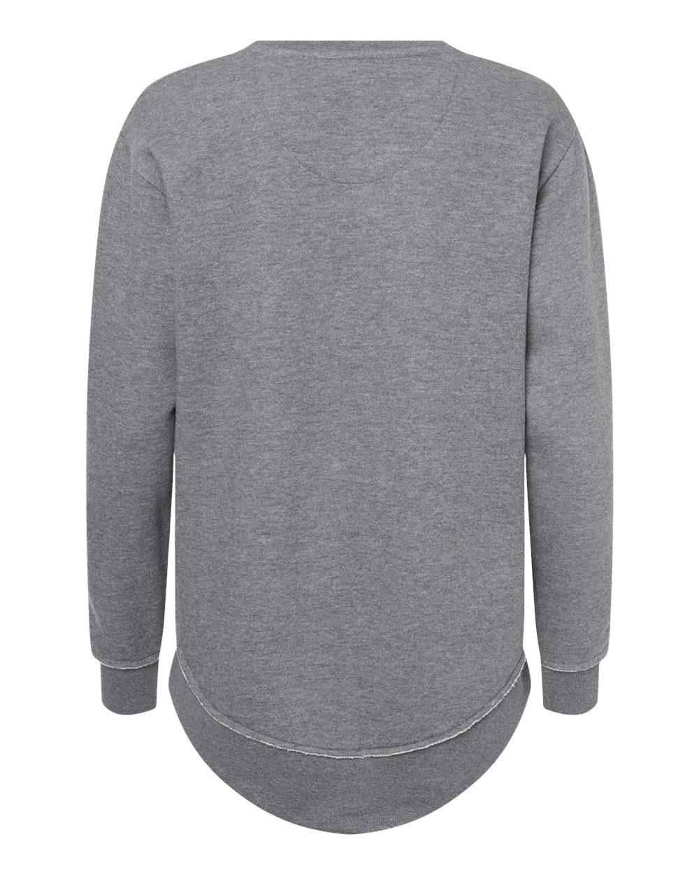 Rear View of Granite Heather Women&#39;s Weekend Fleece Crewneck Sweatshirt - 3525