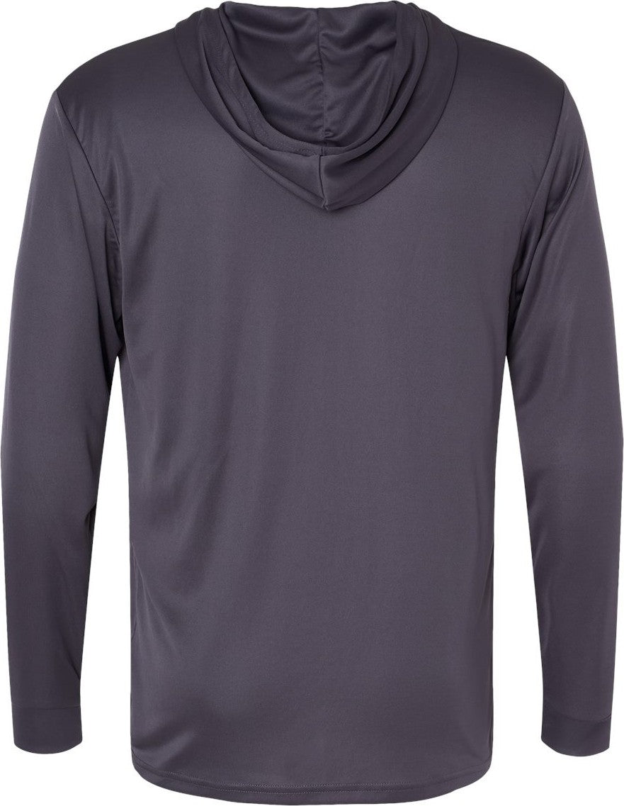 Front View of Graphite Bahama Performance Hooded Long Sleeve T-Shirt - 220