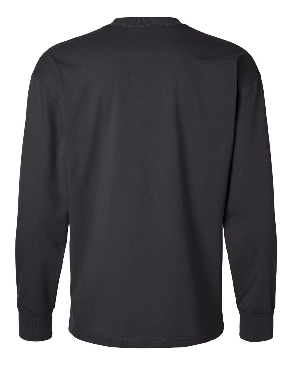 Front View of Graphite Black Heavyweight Long Sleeve T-Shirt - 7211