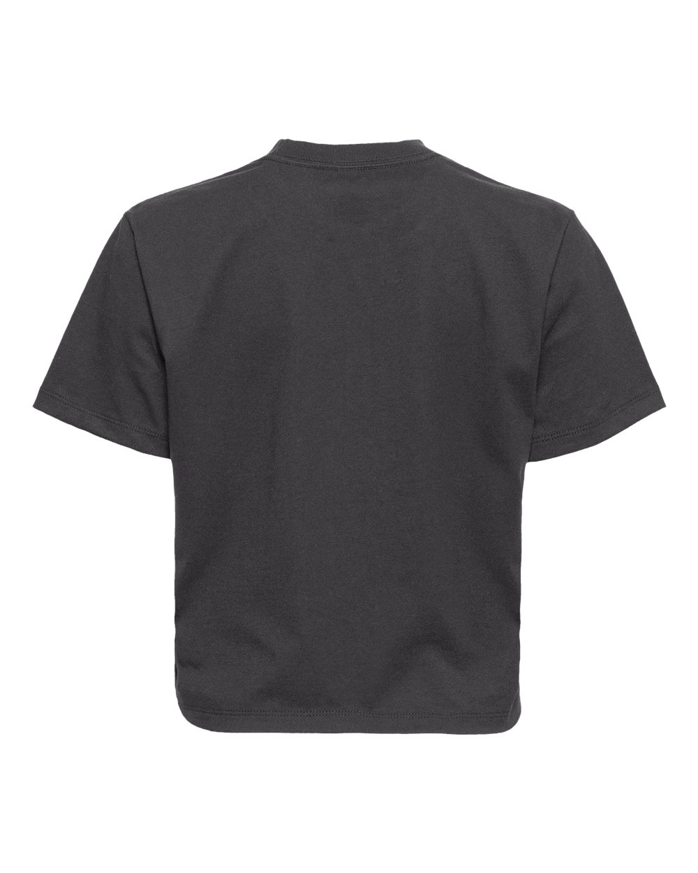 Front View of Graphite Black Women's Heavyweight Boxy T-Shirt - 7610