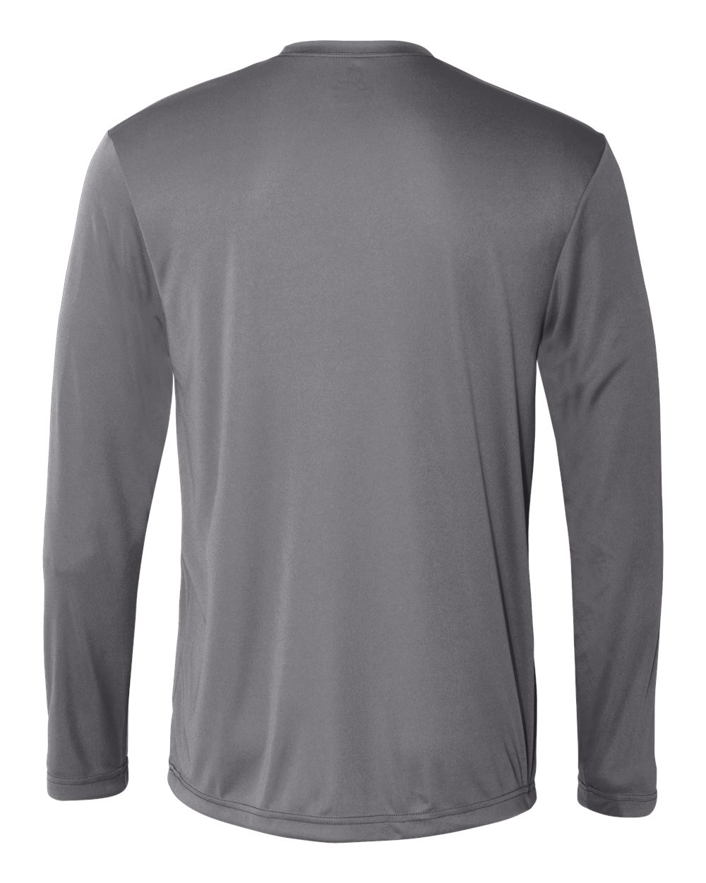 Front View of Graphite Cool DRI® Long Sleeve Performance T-Shirt - 482L