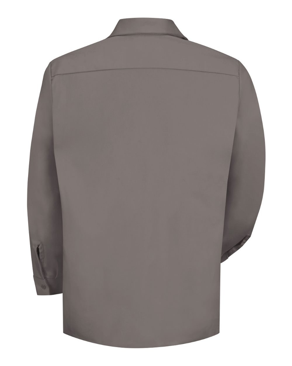 Front View of Graphite Cotton Long Sleeve Uniform Shirt - SC30