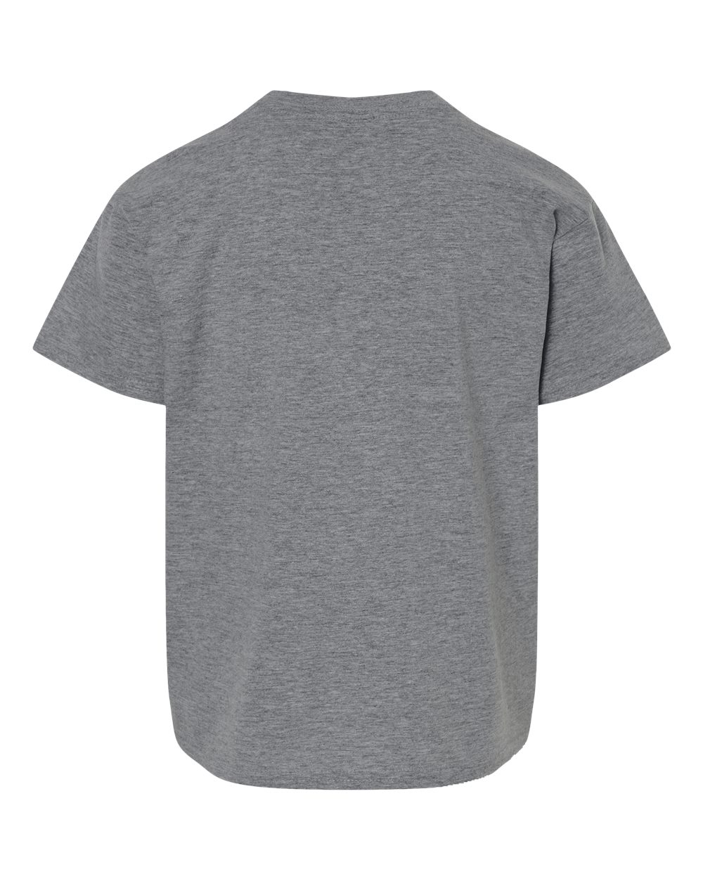 Front View of Graphite Heather Light Cotton Youth T-Shirt - 3000B