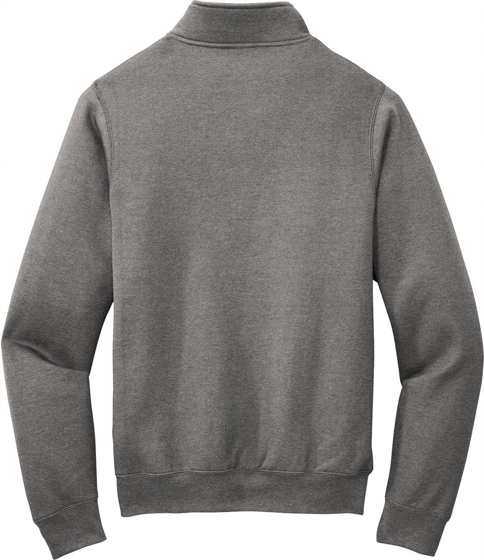 Front View of Graphite Hthr Port & Co Core Fleece 1/4-Zip Pullover Sweatshirt PC78Q