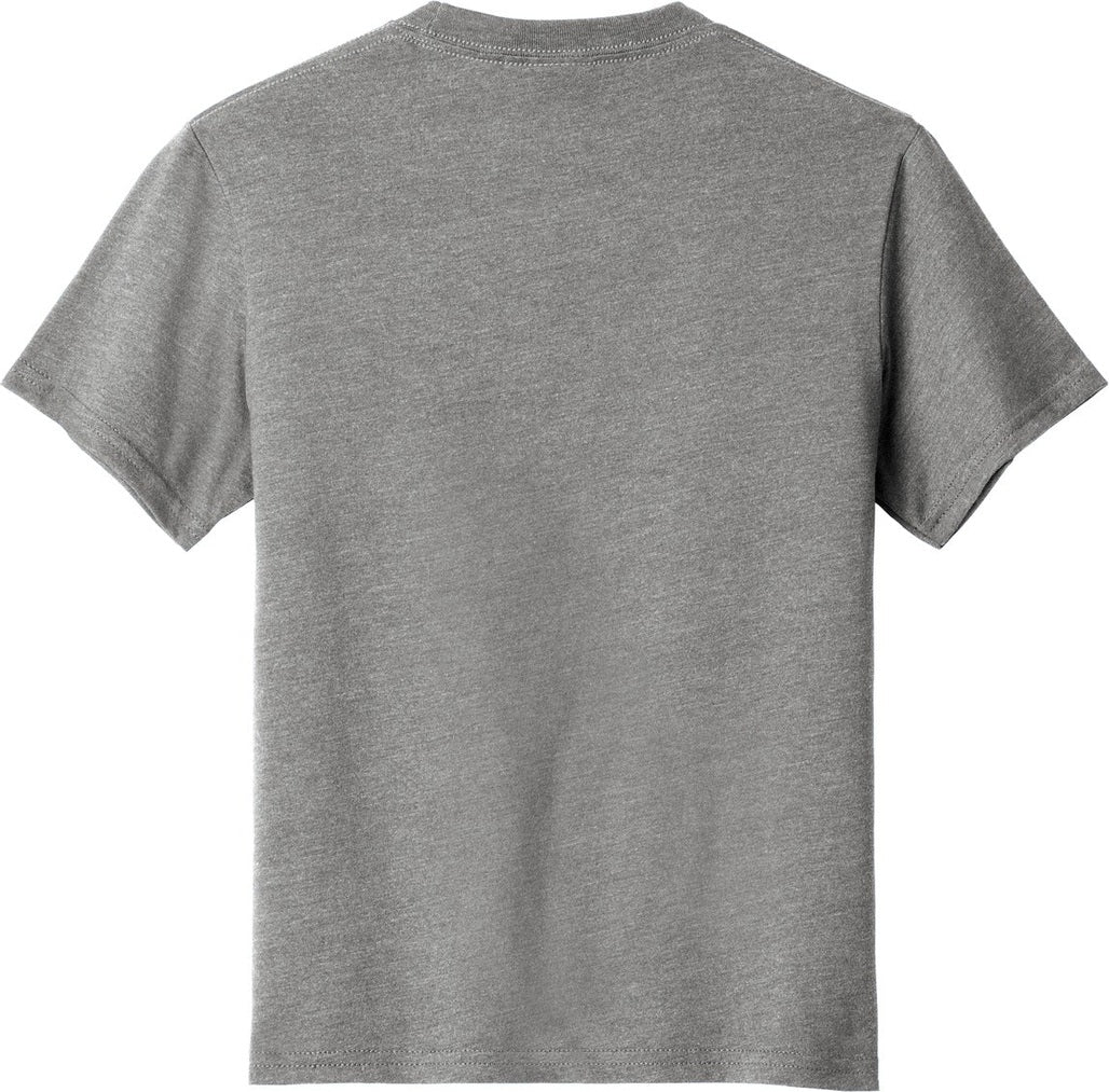 Front View of Graphite Hthr Port & Co Youth Fan Favorite Blend Tee. PC455Y