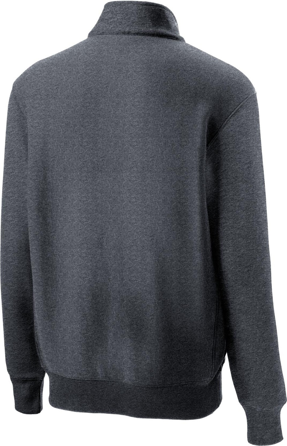 Rear View of Graphite Hthr Sport-Tek Super Heavyweight 1/4-Zip Pullover Sweatshirt. ST283