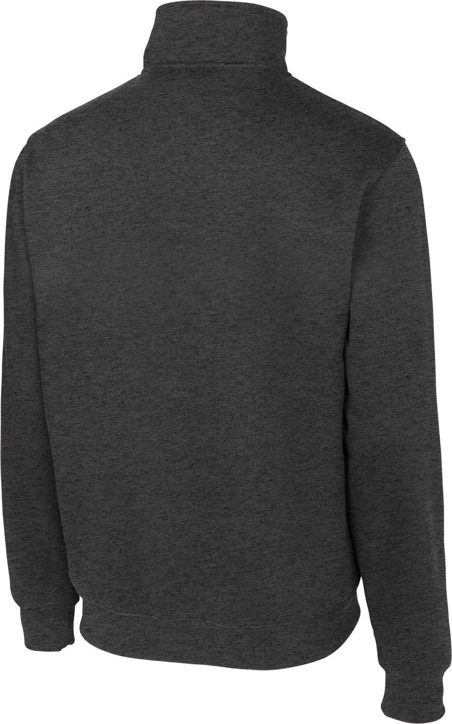 Rear View of Graphite Hthr Sport-Tek Tall 1/4-Zip Sweatshirt. TST253