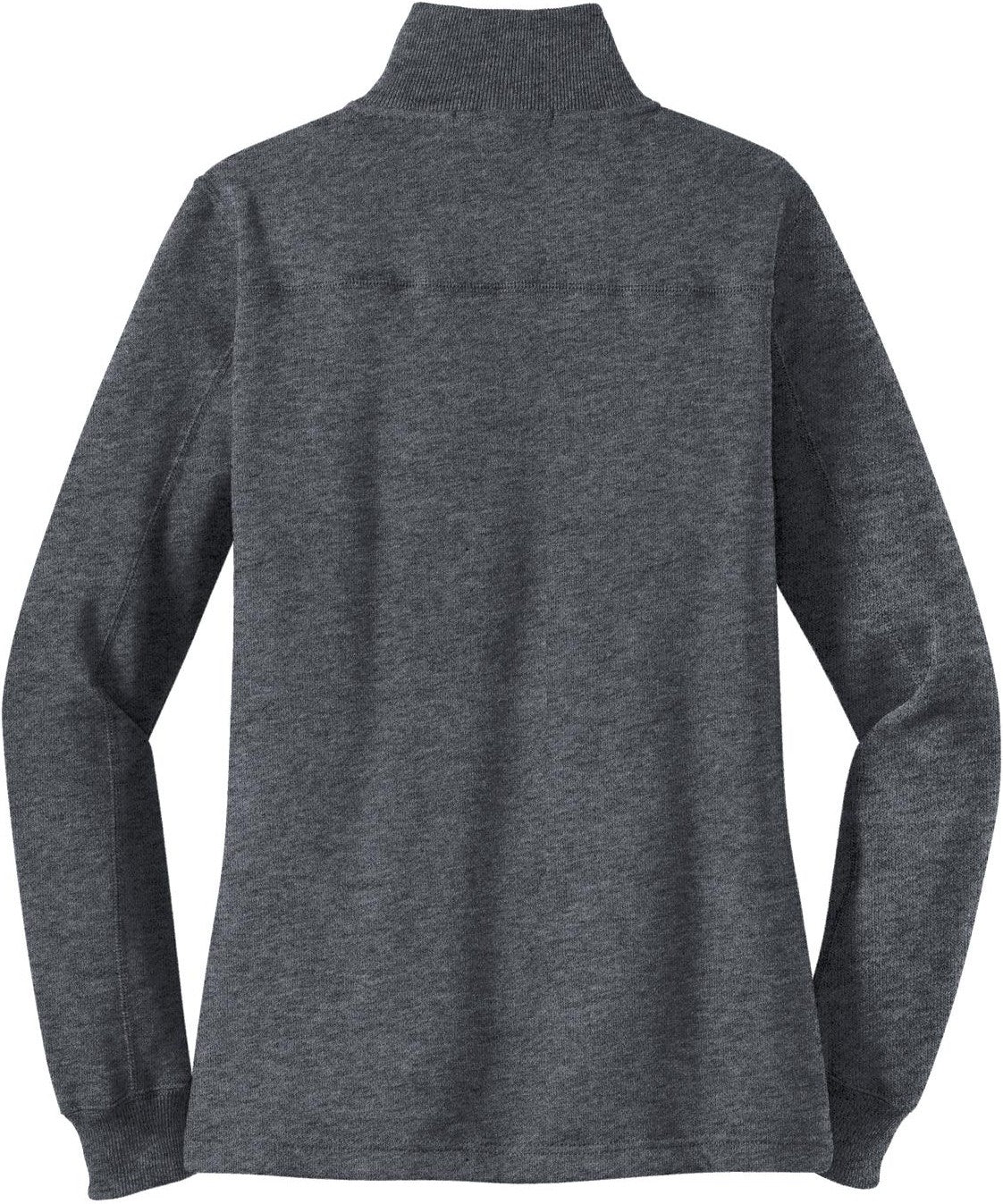Rear View of Graphite Hthr Sport-Tek Women's 1/4-Zip Sweatshirt. LST253