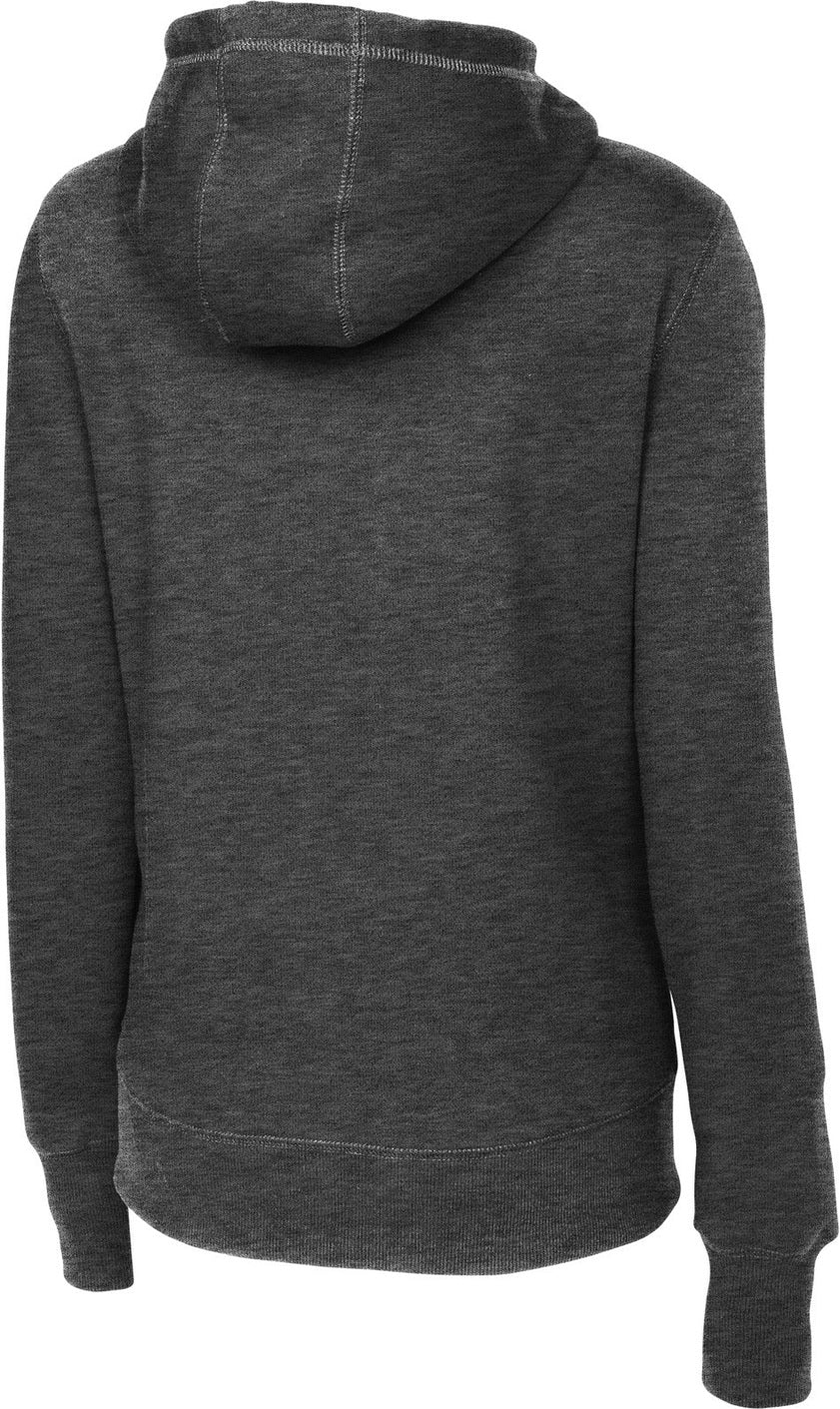 Front View of Graphite Hthr Sport-Tek Women's Pullover Hooded Sweatshirt. LST254