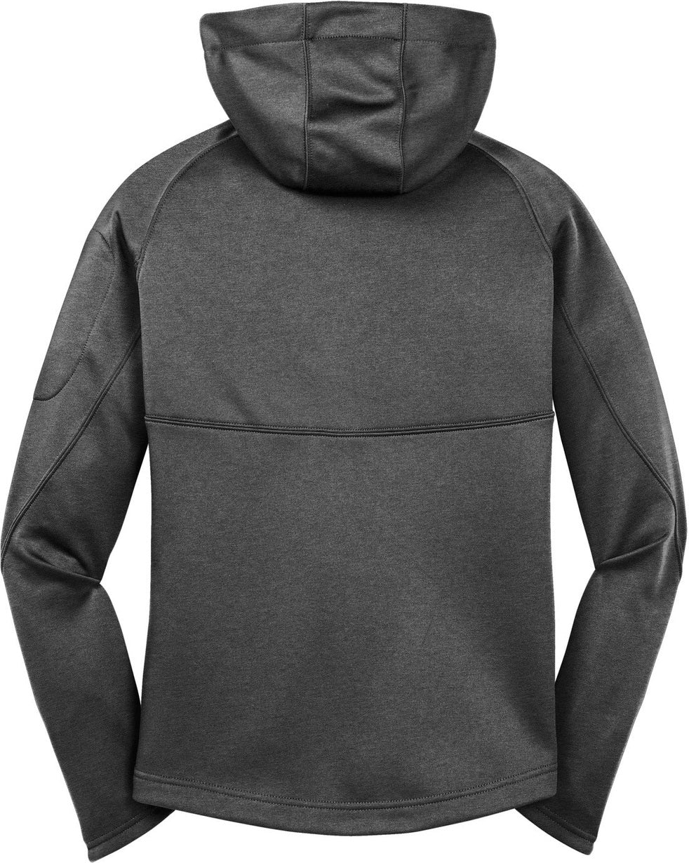 Front View of Graphite Hthr Sport-Tek Women's Tech Fleece Full-Zip Hooded Jacket. L248