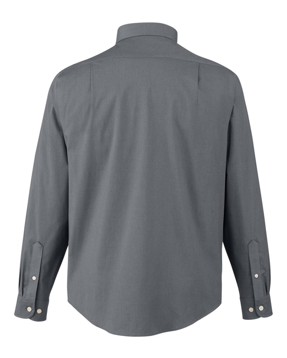 Front View of Graphite Melange Men's CrownLux Performance® Spencer Poplin Dress Shirt - DG505