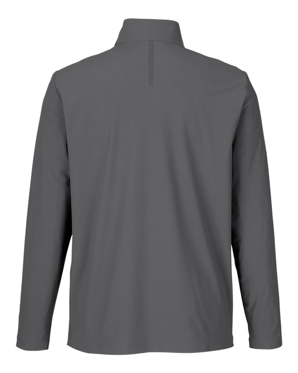 Front View of Graphite Men's CrownLux Performance® Windsor Welded Quarter-Zip Pullover - DG410