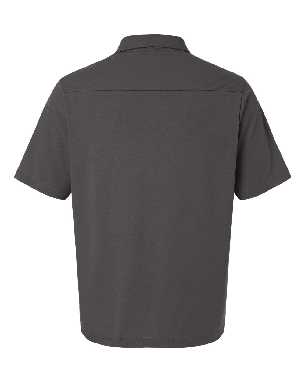 Rear View of Graphite Men's Seaton Pebble Textured Polo - DG102 plain