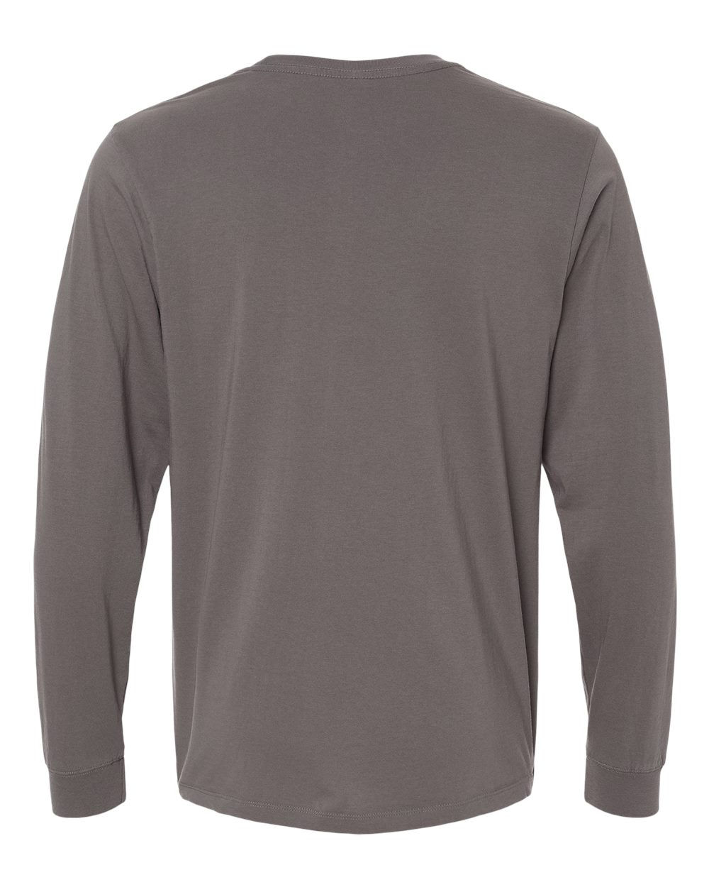 Front View of Graphite Organic Long Sleeve T-Shirt - 420