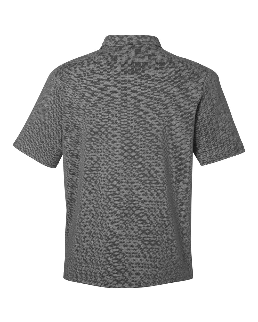 Rear View of Graphite/ Silver Men's Crownlux Performance® Geo Polo - DG101