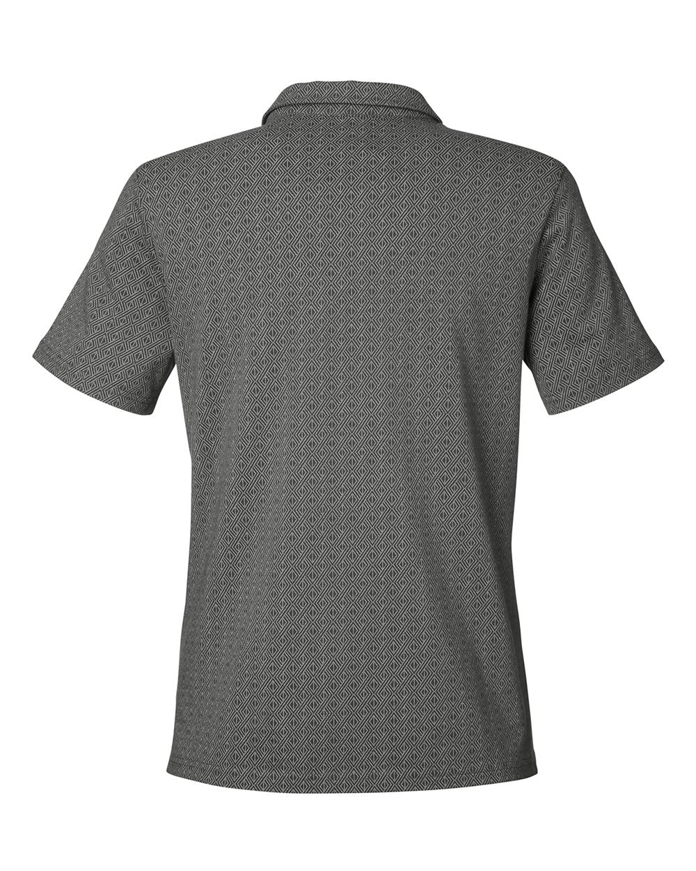 Rear View of Graphite/ Silver Women's Crownlux Performance® Geo Polo - DG101W