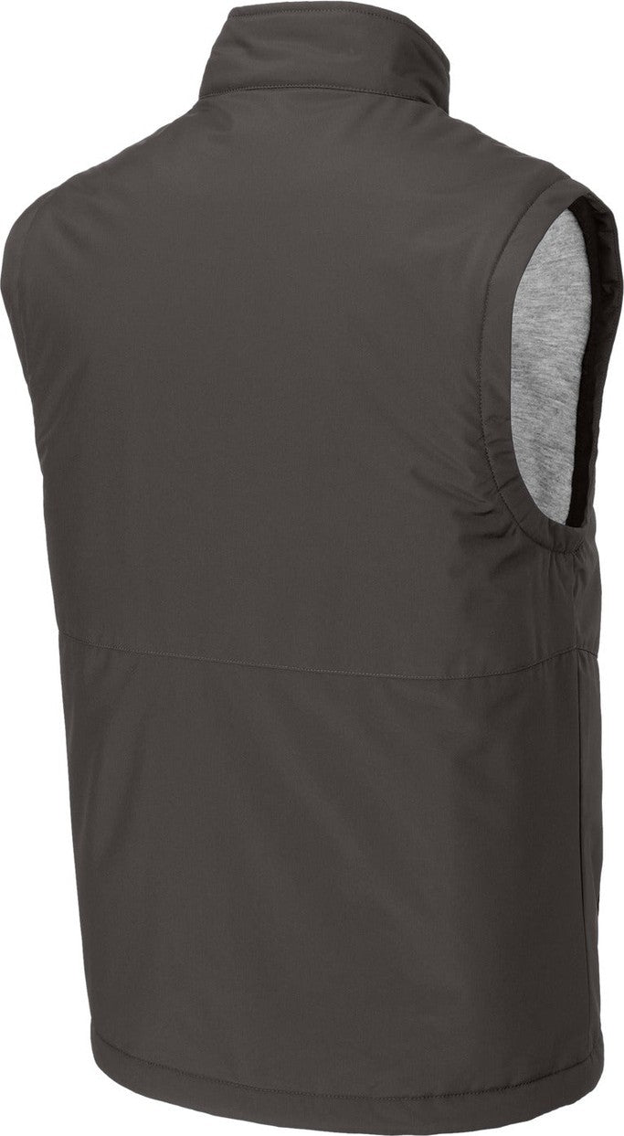 Front View of Graphite Sport-Tek Insulated Vest JST57