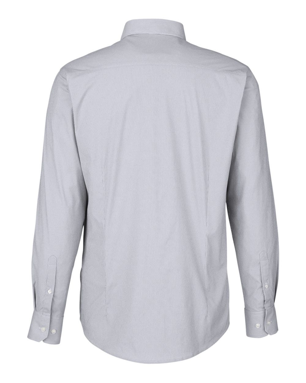 Front View of Graphite/ White Men's CrownLux Performance® Microstripe Dress Shirt - DG537