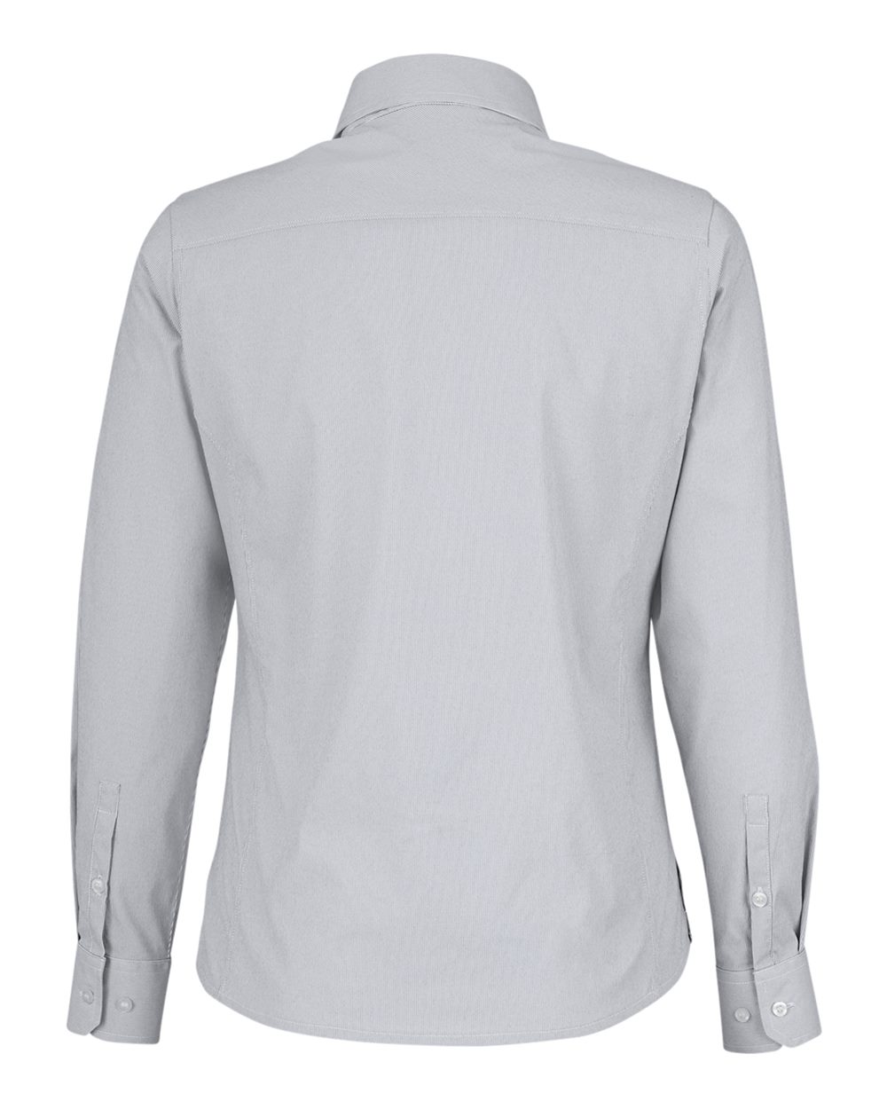 Front View of Graphite/ White Women's CrownLux Performance® Microstripe Dress Shirt - DG537W