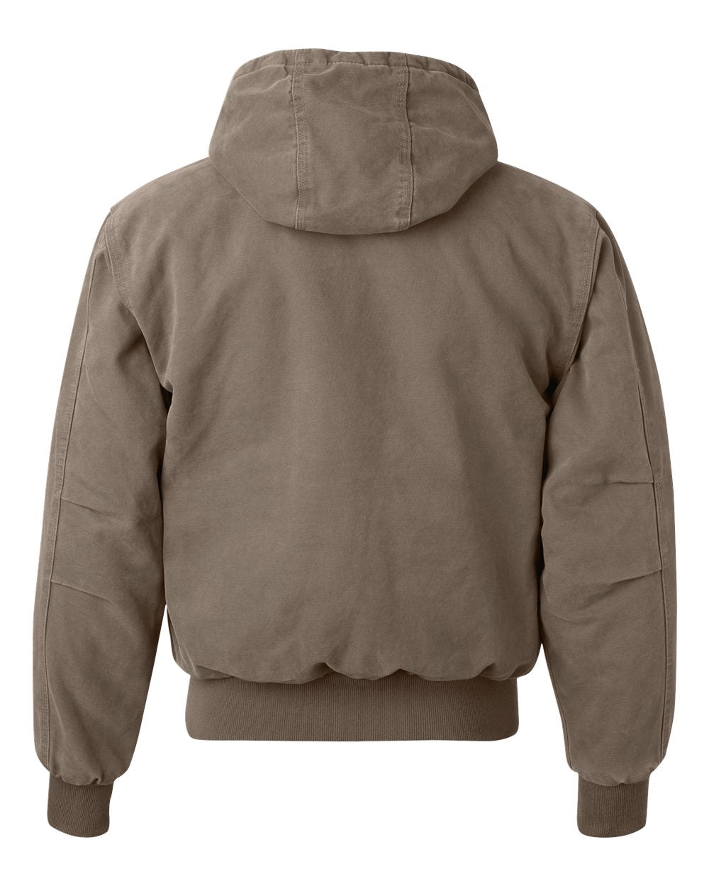 Rear View of Gravel Cheyenne Boulder Cloth™ Hooded Jacket with Tricot Quilt Lining Tall Sizes - 5020T plain