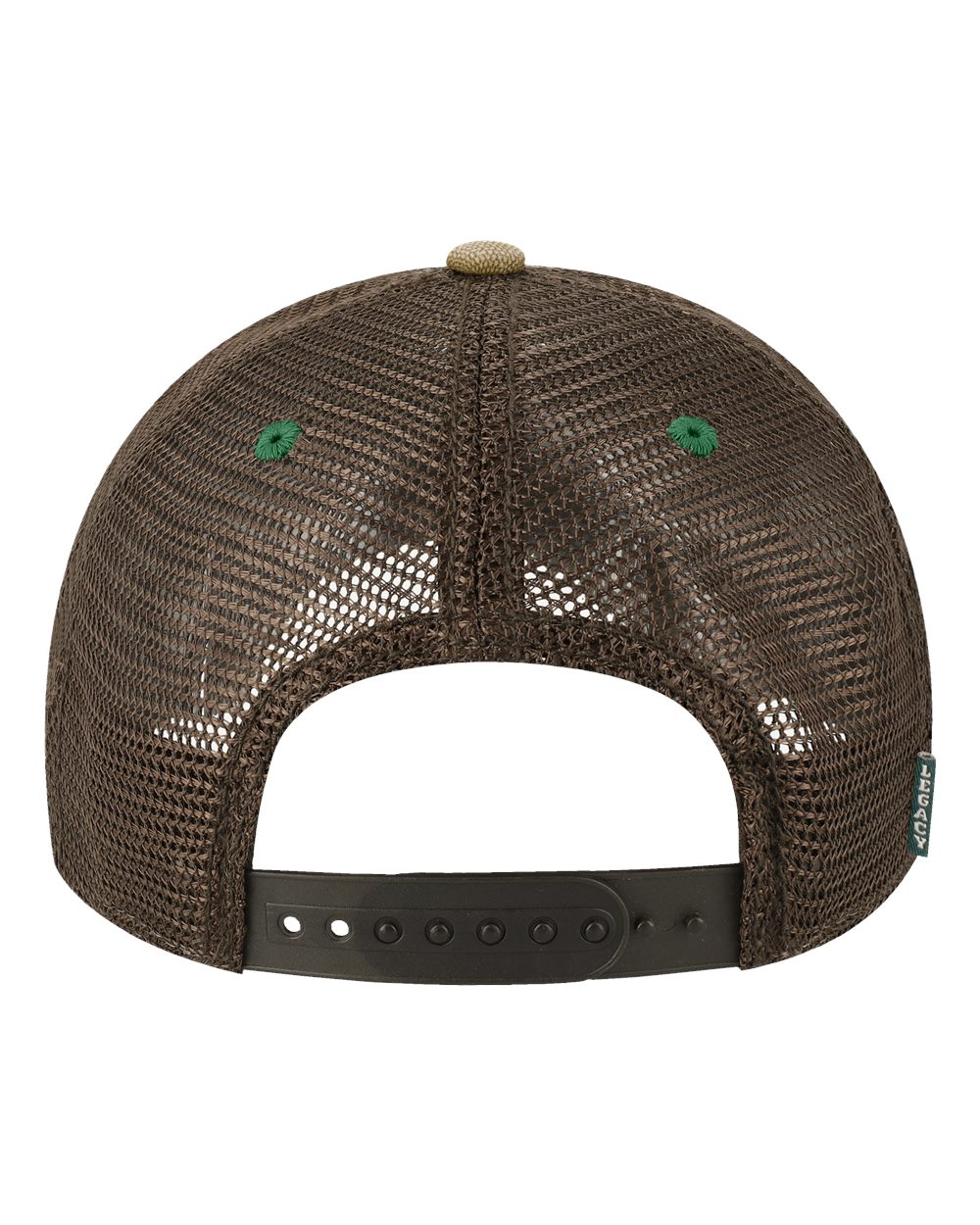 Front View of Green/ Camel/ Brown Dashboard Trucker Cap - DTA