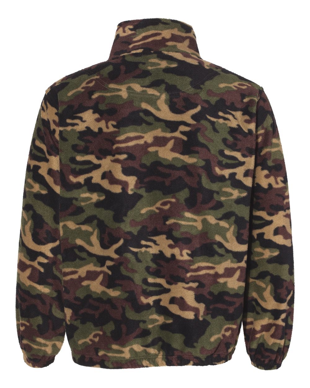 Front View of Green Camo Fleece Full-Zip Jacket - 3061