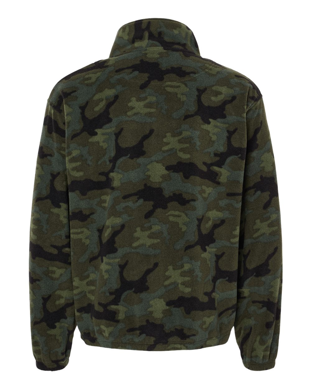 Front View of Green Camo Polar Fleece Full-Zip Jacket - 3062