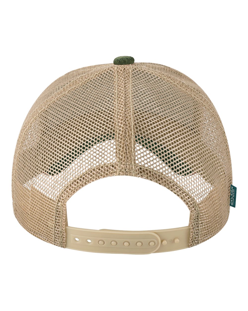 Front View of Green Stripe Old Favorite Five-Panel Trucker Cap - OFAFP