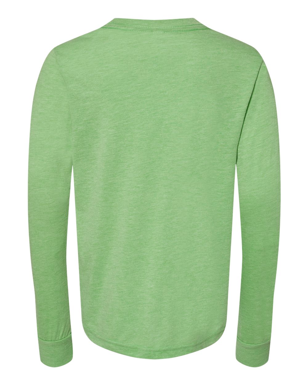 Front View of Green Triblend Youth Triblend Long Sleeve Tee - 3513Y