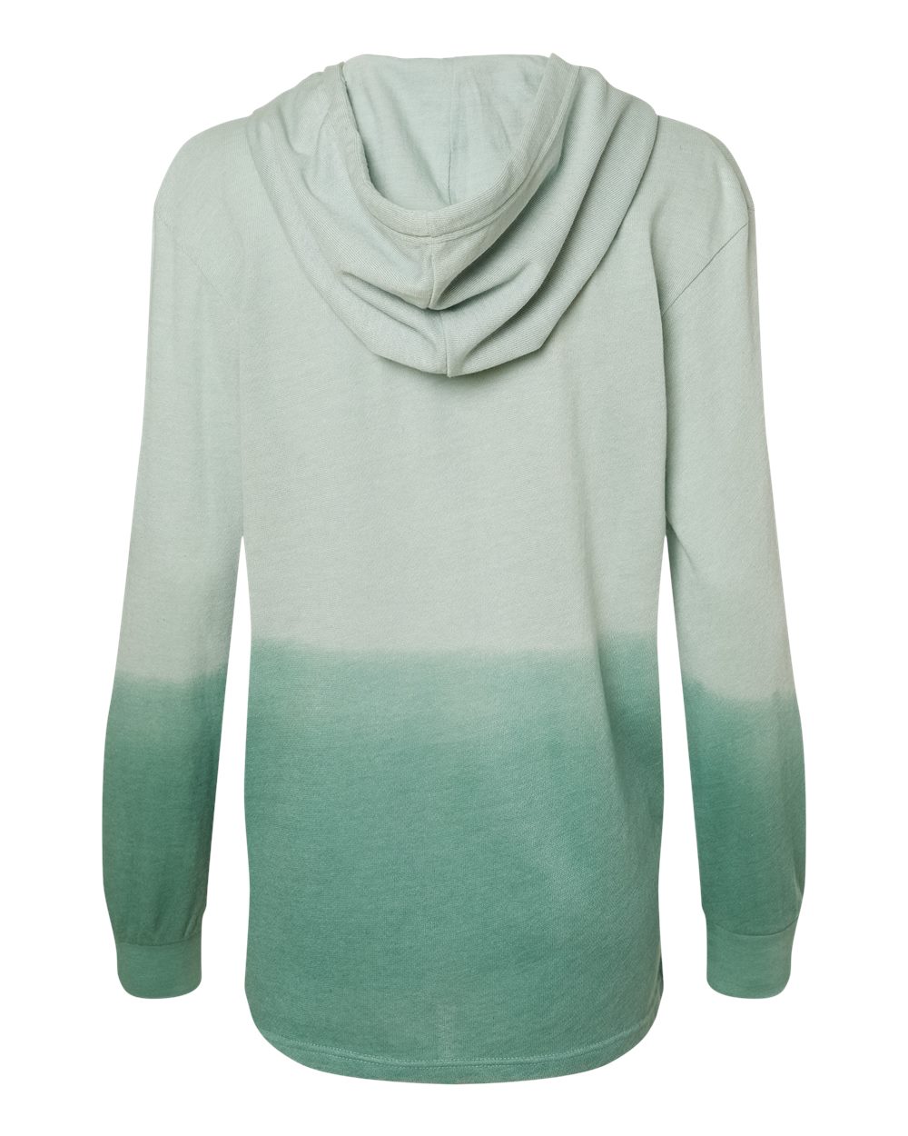 Front View of Greenstone/ Jungle Green Women's French Terry Ombré Hooded Sweatshirt - W20185