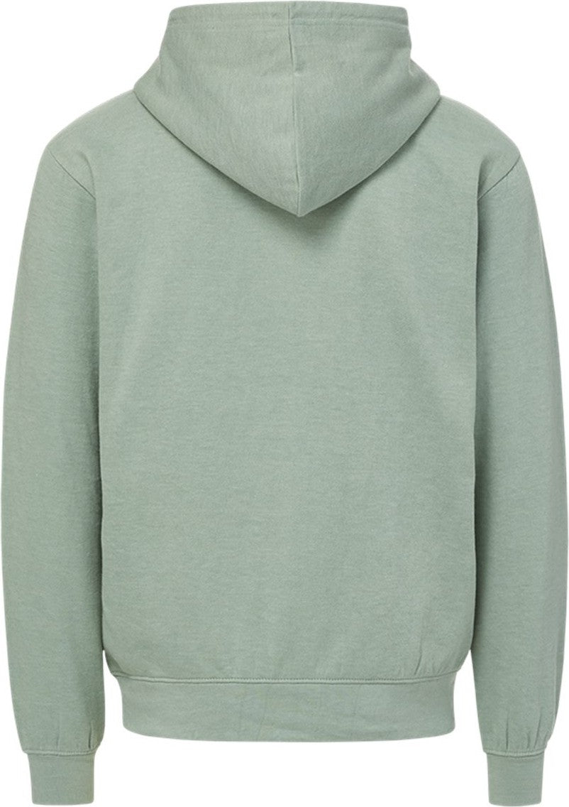 Front View of Greenstone Retro Heather Full-Zip Hooded Sweatshirt - 2349