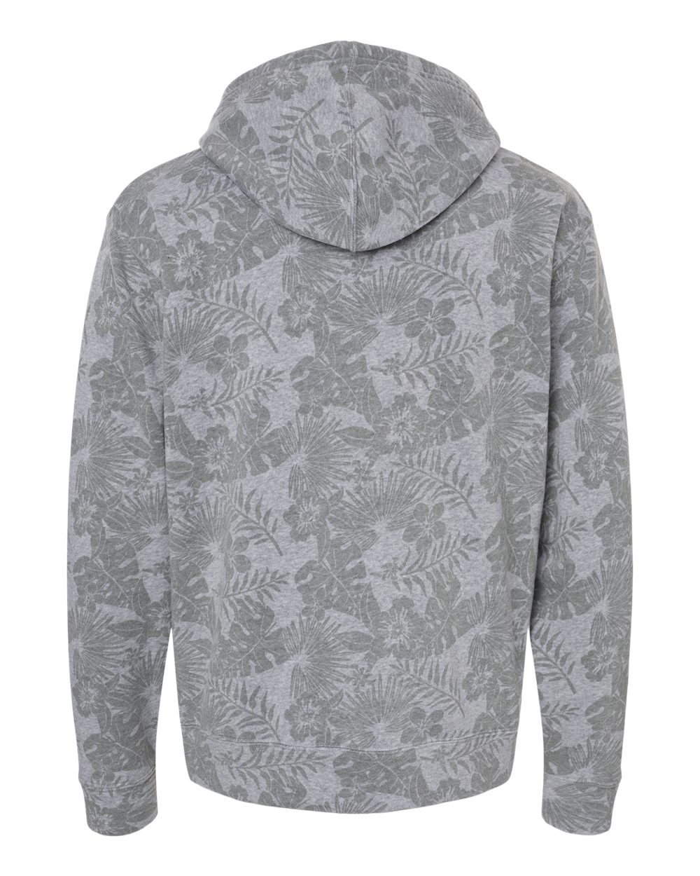 Rear View of Grey Aloha Triblend Triblend Fleece Hooded Sweatshirt - 8871