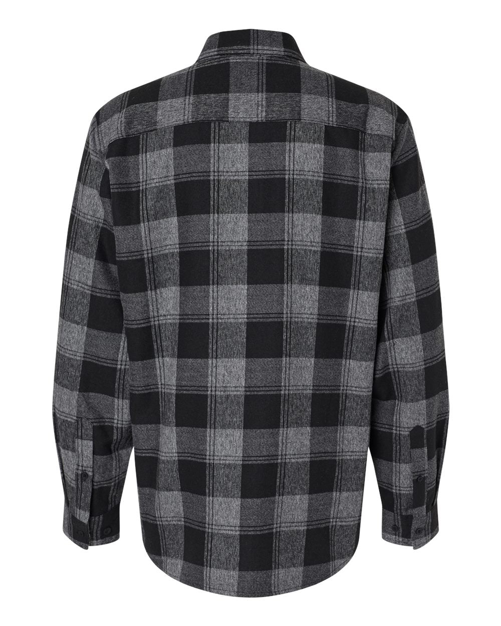 Front View of Grey/ Black Perfect Flannel Work Shirt - 8220