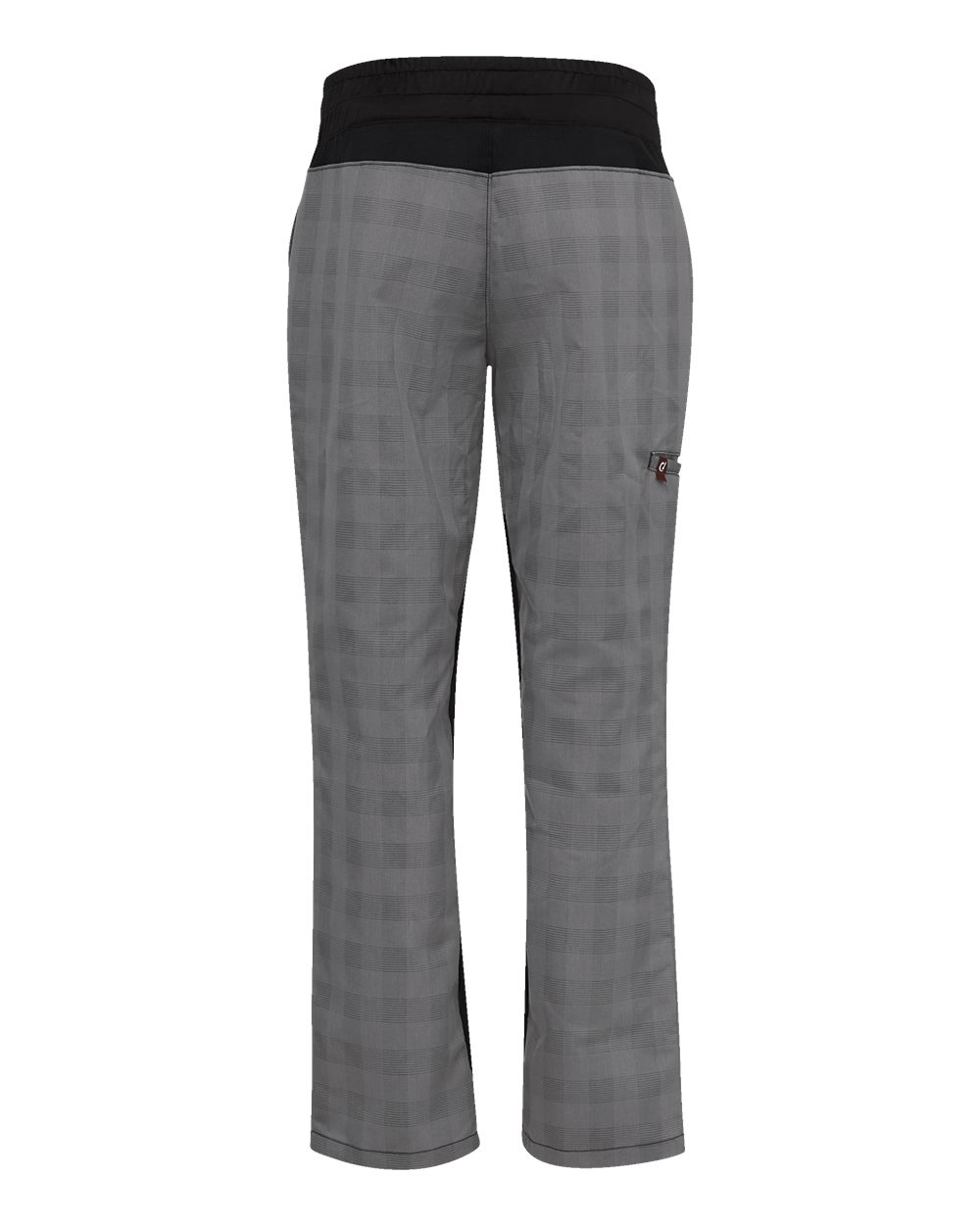 Front View of Grey/ Black Plaid Women's Airflow Chef Pants - 0P1W