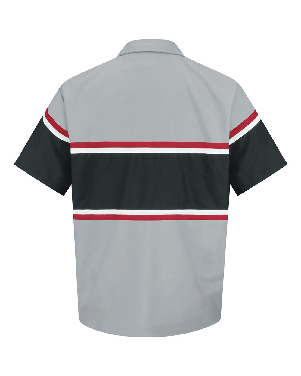 Front View of Grey/ Black/ Red Technician Shirt - SP24GM