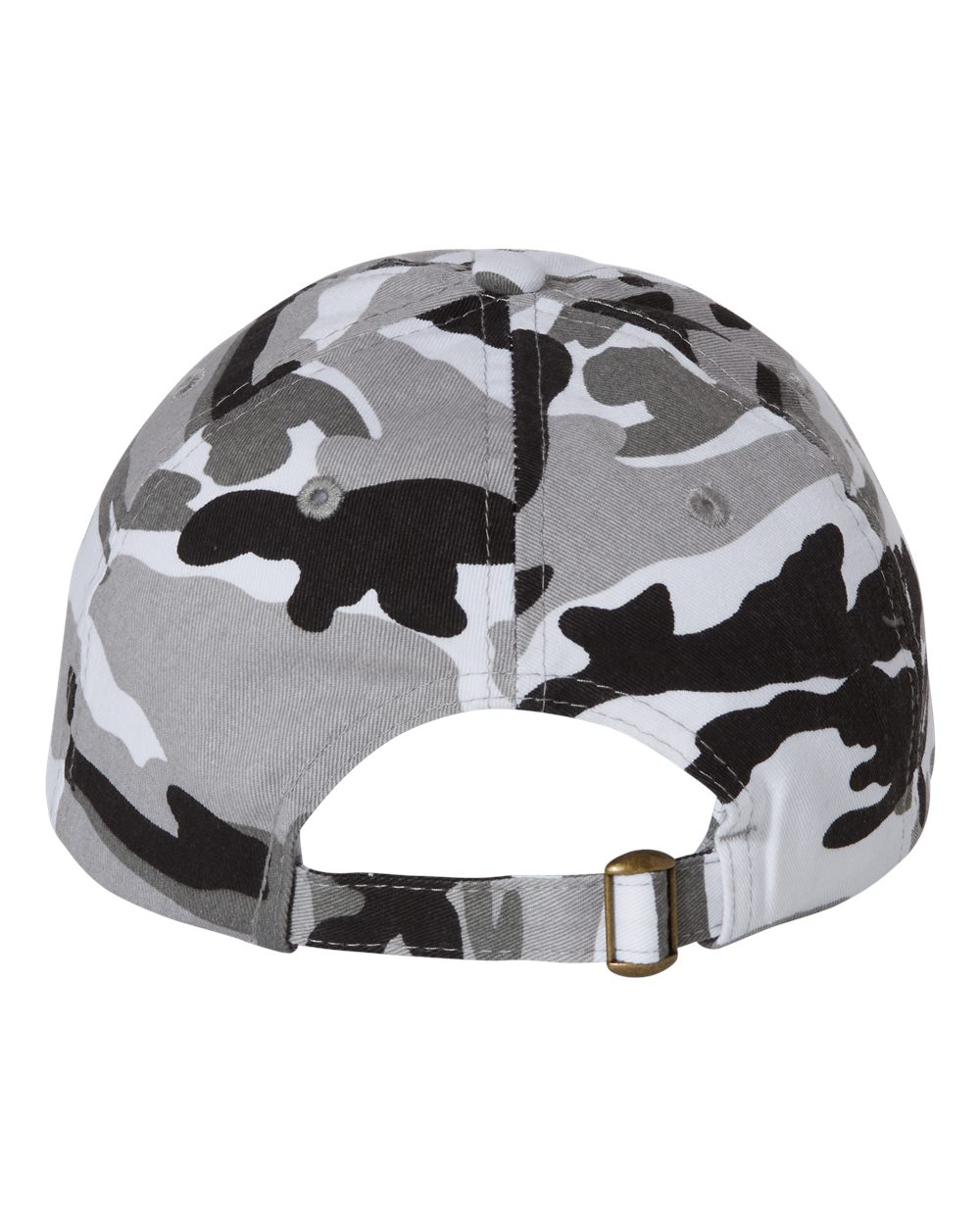 Rear View of Grey Camo Bio-Washed Classic Dad Hat - VC300A