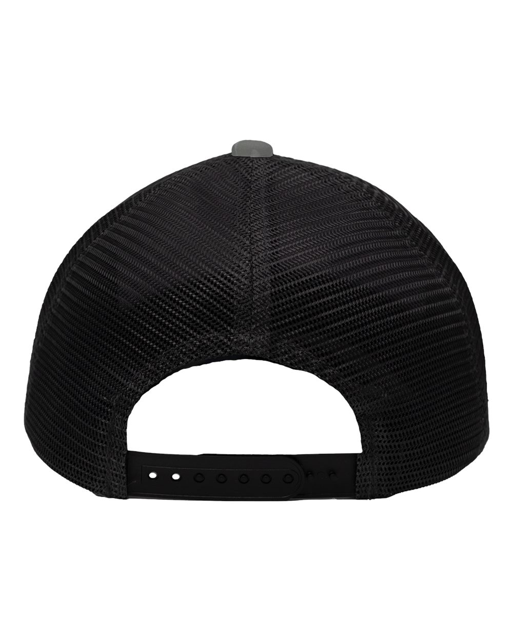 Front View of Grey Camo/ Black Traditional Lo-Pro Mesh Back Trucker Fit Cap - SP1450