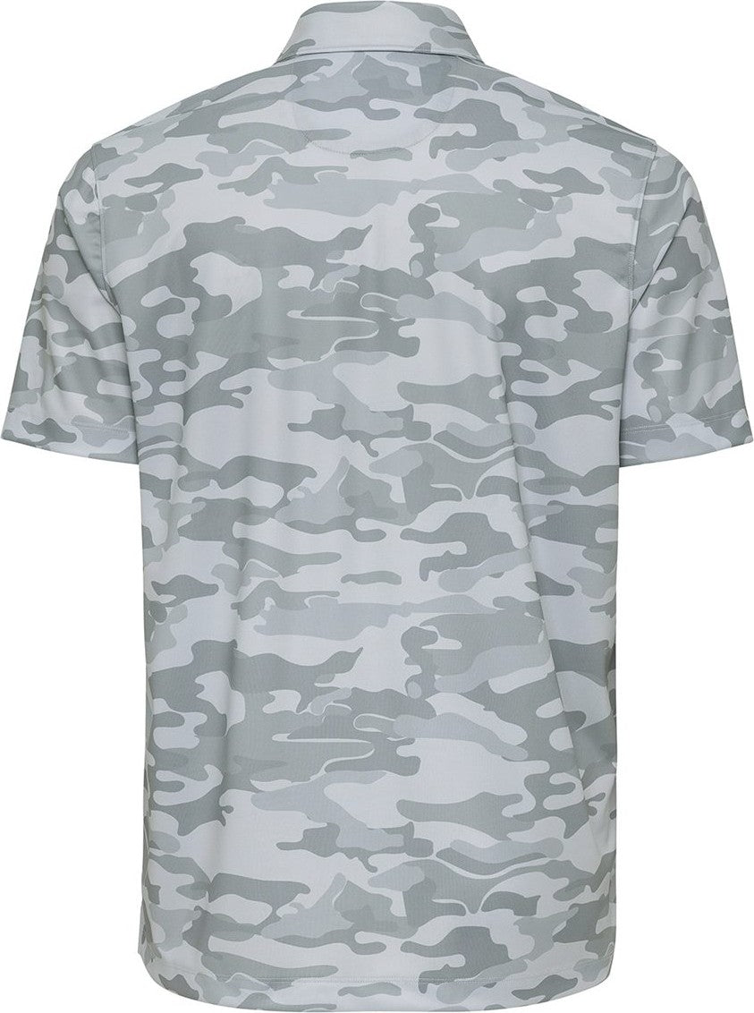 Front View of Grey Camo Newport Camo Polo - 170