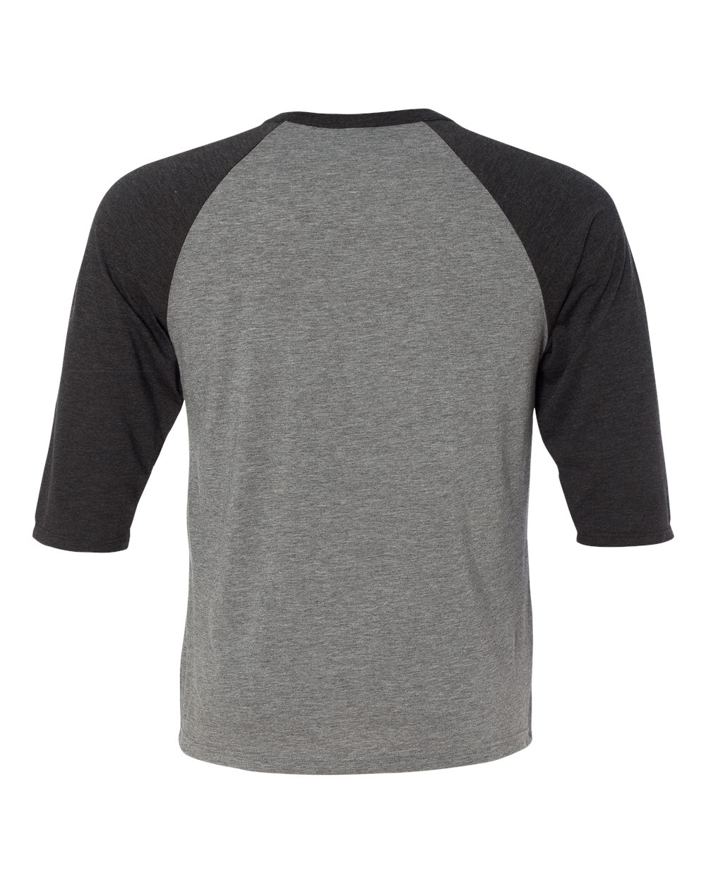 Front View of Grey/ Charcoal Black Triblend Toddler Three-Quarter Sleeve Baseball Tee - 3200T