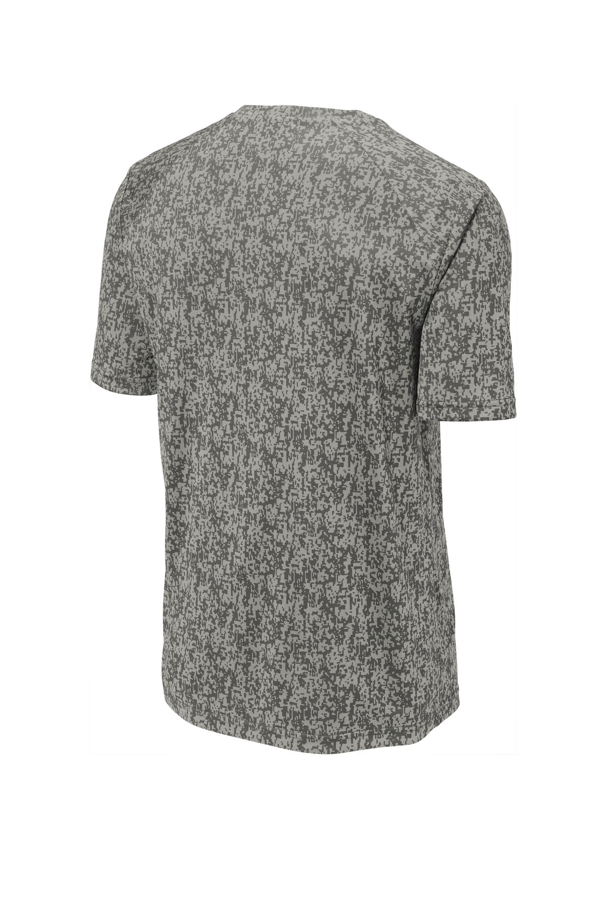 Front View of Grey Concrete Sport-Tek Digi Camo Tee. ST460
