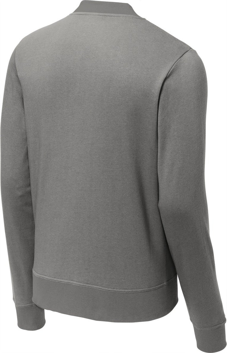Front View of Grey Concrete Sport-Tek Lightweight French Terry Bomber. ST274