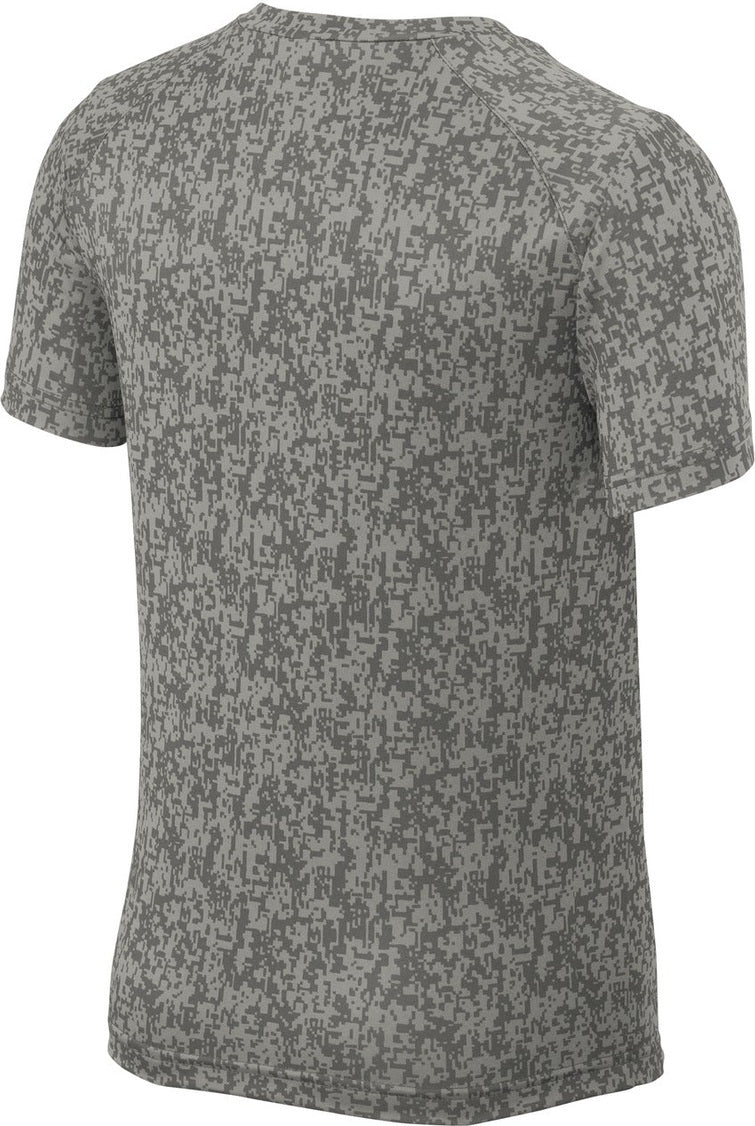 Front View of Grey Concrete Sport-Tek Youth Digi Camo Tee. YST460