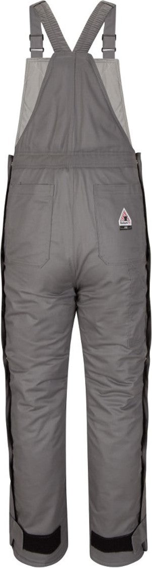 Rear View of Grey Deluxe Insulated Bib Overall - EXCEL FR® ComforTouch - Tall Sizes - BLC8T